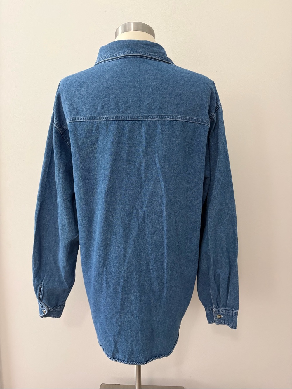 Vintage Bobbie Brooks Blue Denim Button-Down Shirt Fall Harvest Embroidery L - Picture 3 of 6